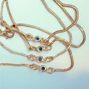 stainless steel Gold or Blue Glass Stone- gold plated bracelet- one only